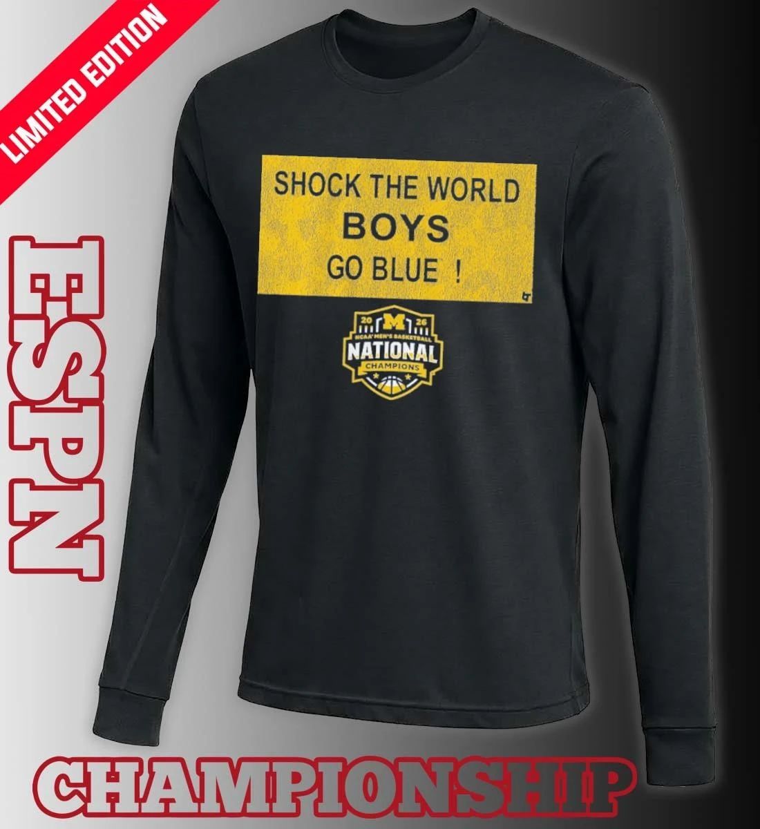 Michigan Wolverines Shock the World Sign 2026 NCAA Basketball National Champions Shirt