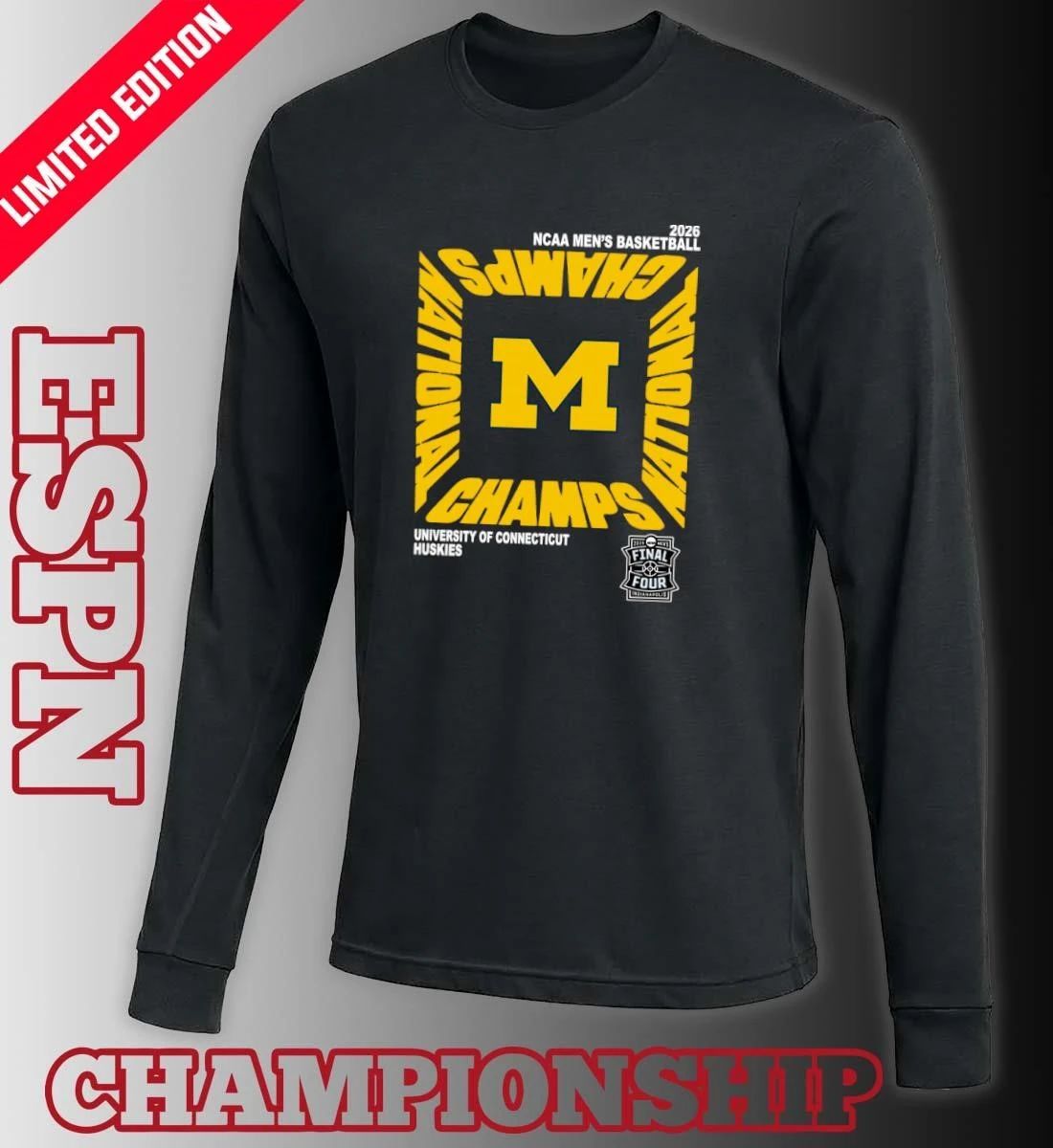 Michigan Wolverines NCAA DI Women’s Basketball National Champions Square Celebration T-Shirt