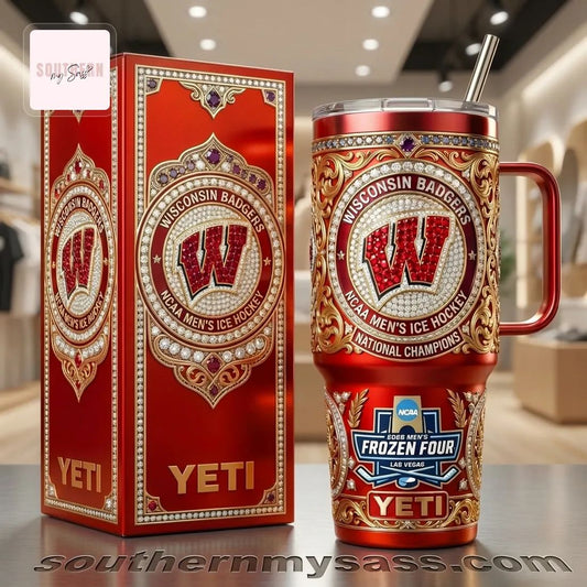 Wisconsin Badgers NCAA Men’s Ice Hockey National Champions Luxury YETI Tumbler