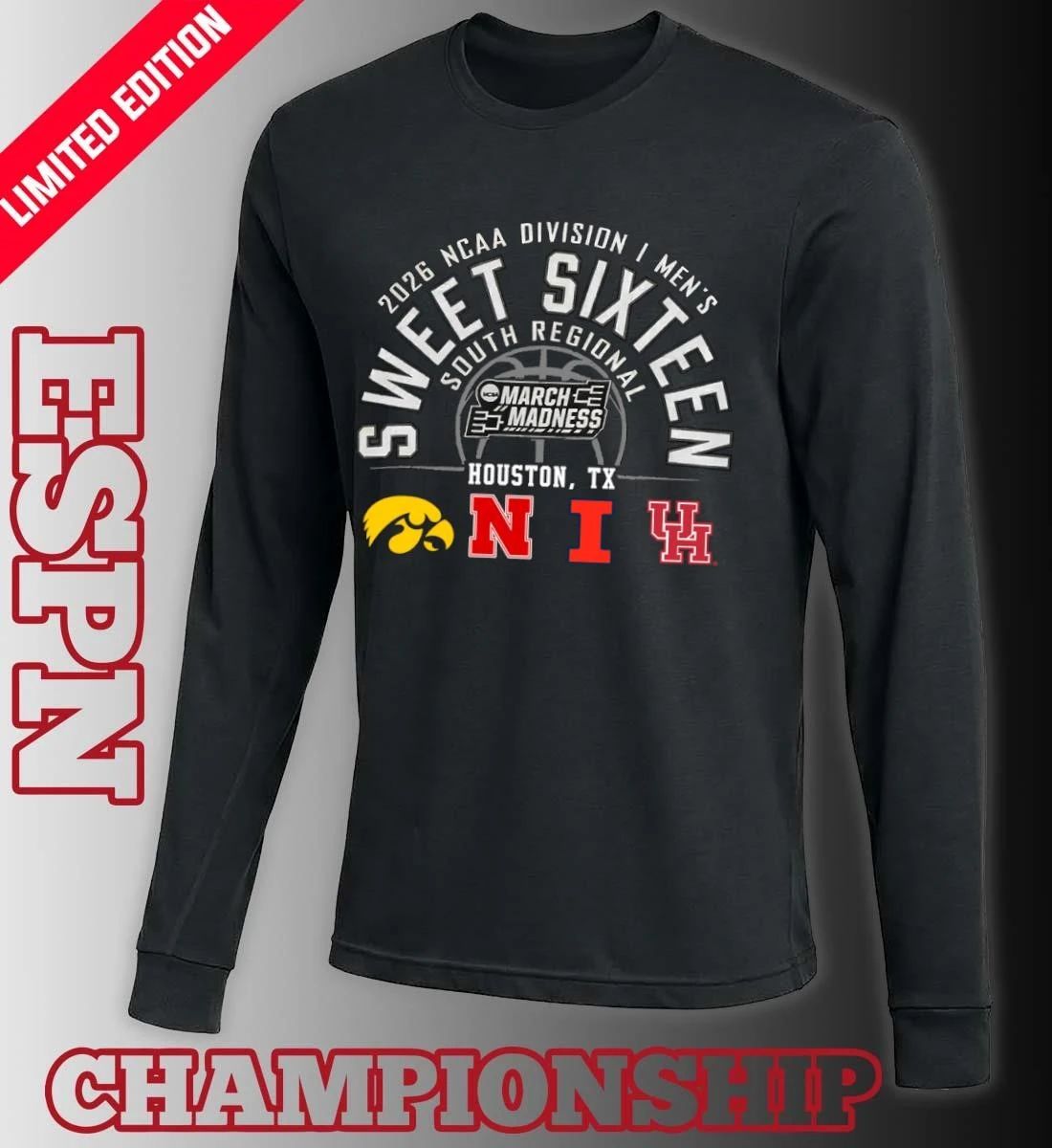2026 NCAA DI Men’s Basketball Sweet 16 South Regional – Houston, TX T-Shirt