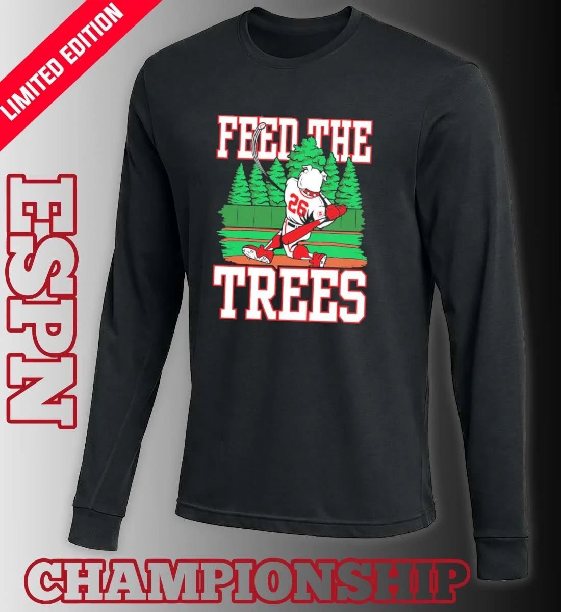 Georgia Bulldogs Feed the Trees Baseball Shirt
