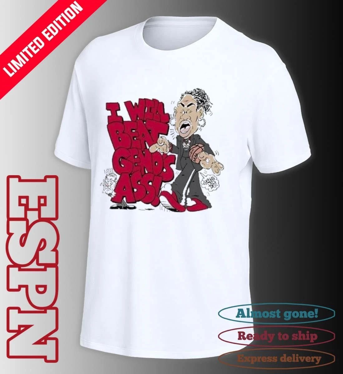 Dawn Staley I will beat Geno Auriemma ass caricature shirt