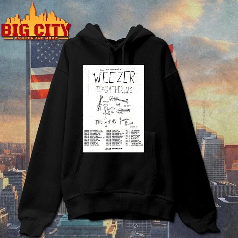 Weezer The Gathering Tour 2026 Cities Tour Dates Poster Shirt