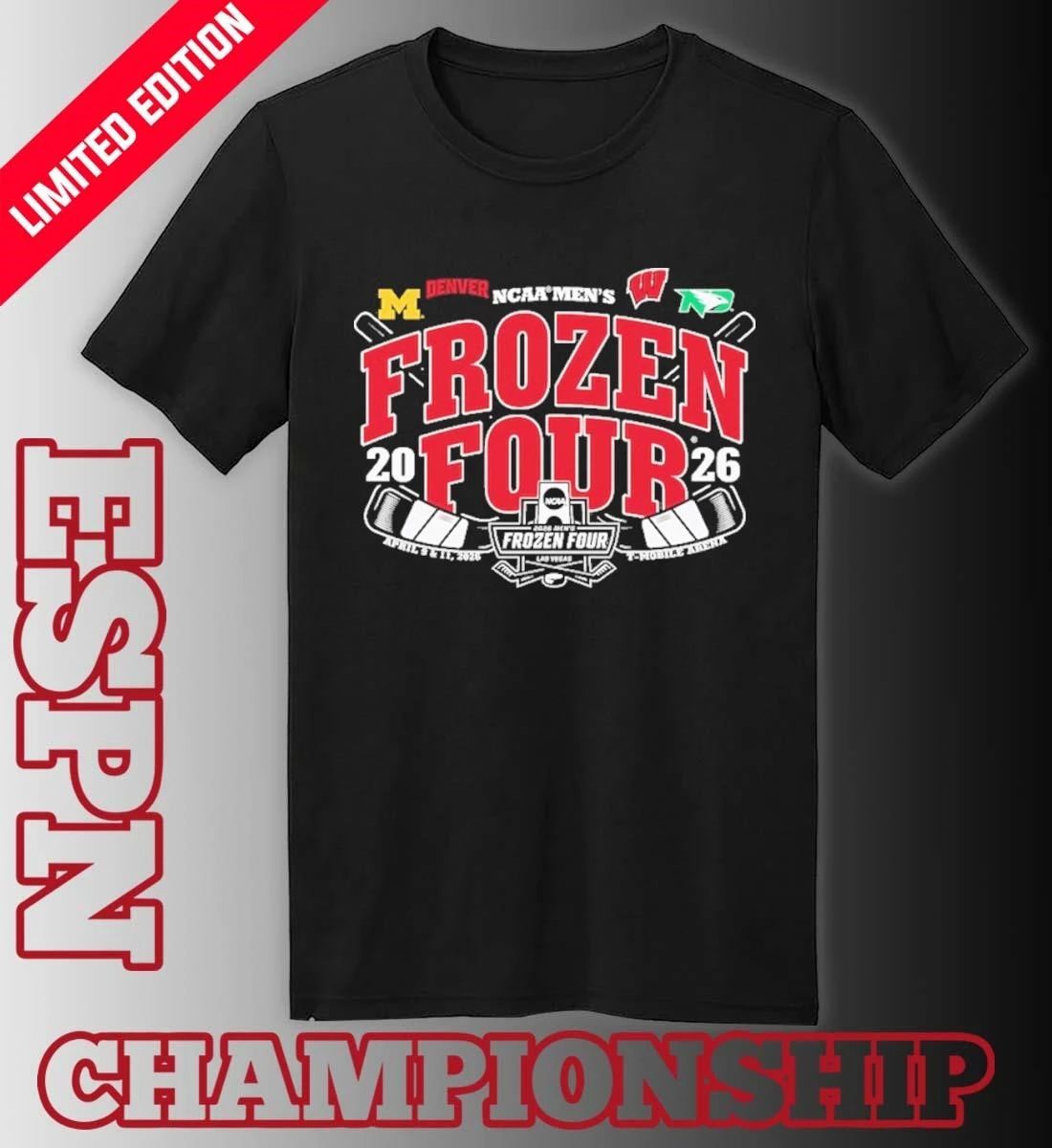 4 Teams University of Denver 2026 NCAA Frozen Four T-Shirt