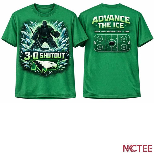 NKCtees UND Hockey Frozen Dominance 2026 Shutout Tee – Sioux Falls Regional Final Edition