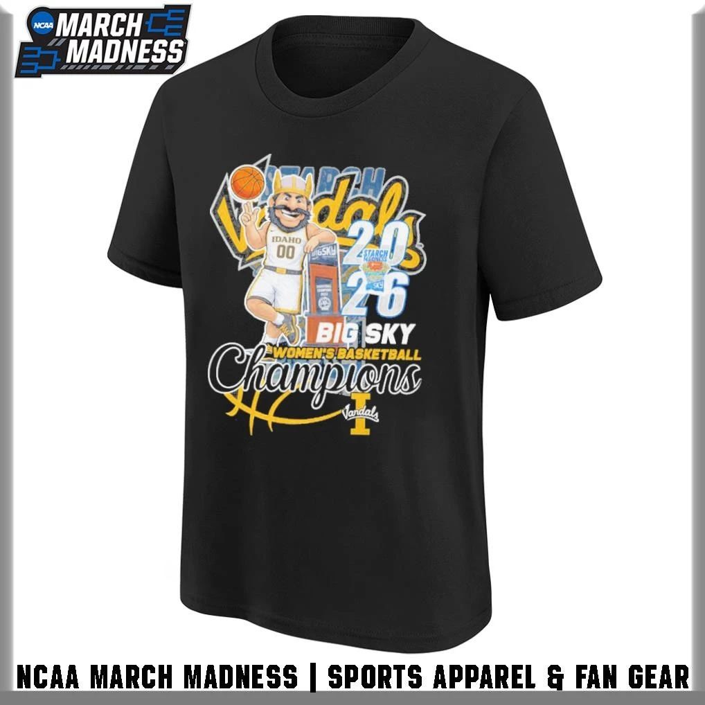Idaho Vandals 2026 Big Sky Women’s Basketball Champions Mascot Trophy T-Shirt