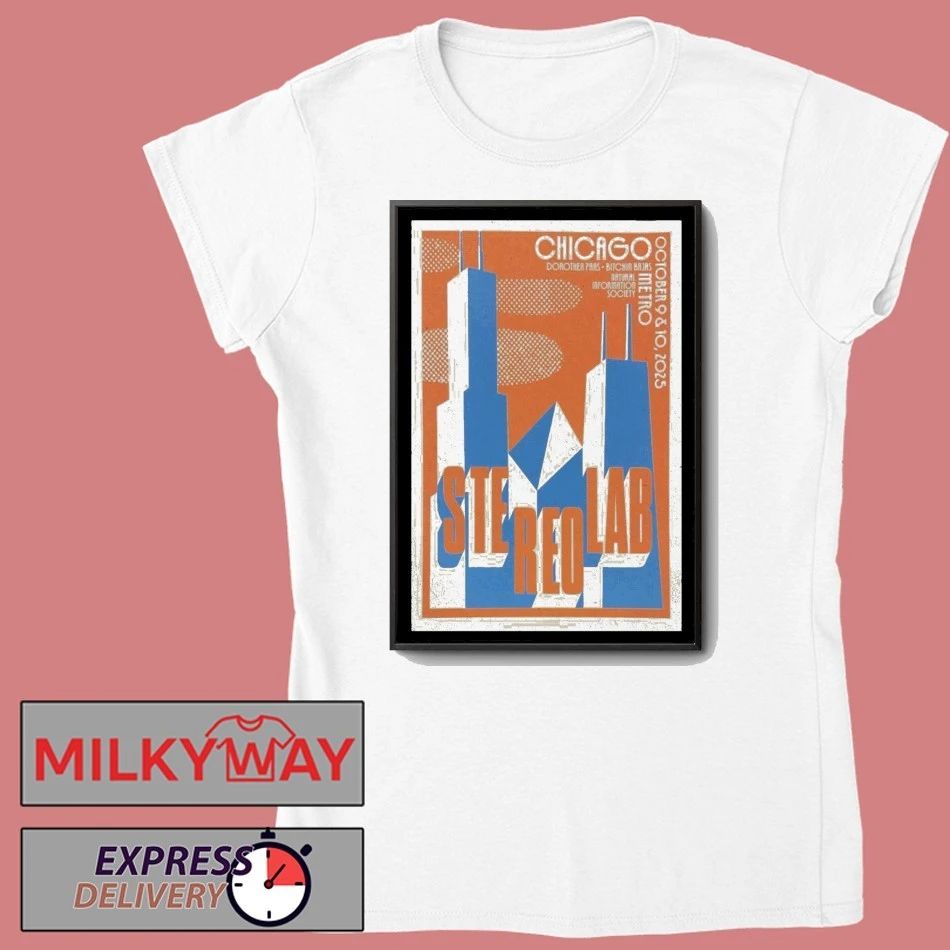 Stereolab Chicago, IL 9 + 10 Oct 2025 Poster shirt