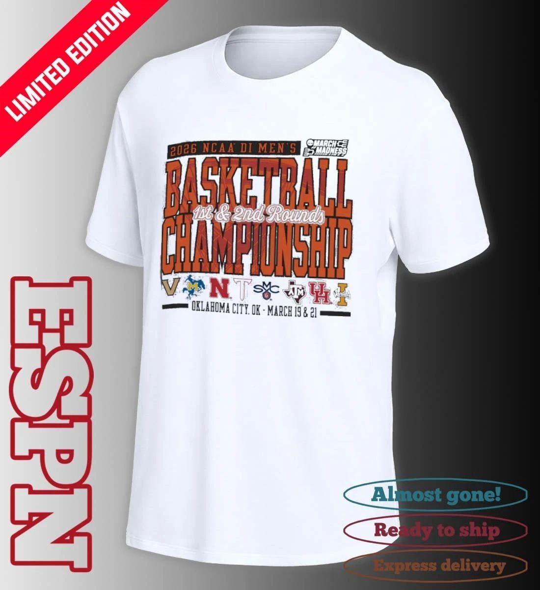 Oklahoma City, OK 2026 NCAA DI Men’s Basketball Championship – March 20 & 22 T-Shirt