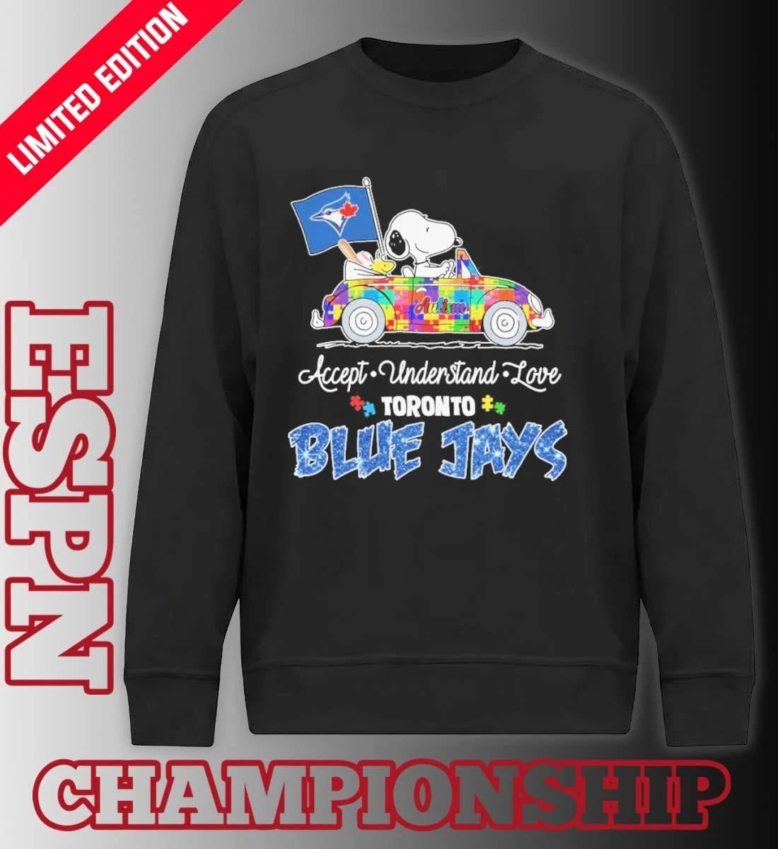 The Peanuts Driving Car X Toronto Blue Jays Autism Accept Understand Love Shirt
