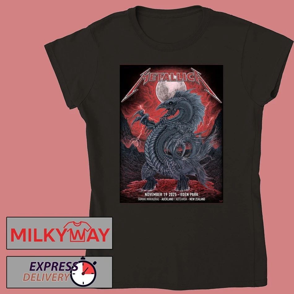 Metallica M72 Auckland Tāmaki Makaurau Poster – November 19, 2025 – Eden Park, New Zealand – Tour shirt