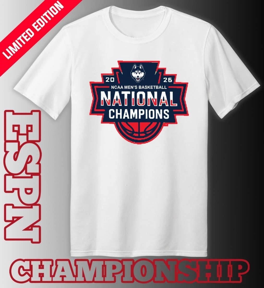 UConn Huskies 2026 NCAA DI Men’s Basketball National Champions Official Logo T-Shirt