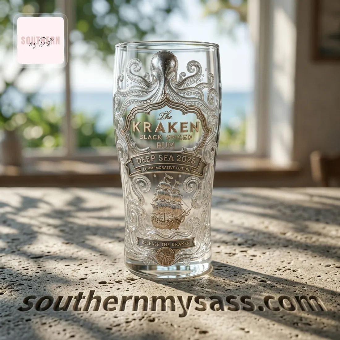 The Kraken Black Spiced Rum Deep Sea 2026 Commemorative Edition Beer Glass