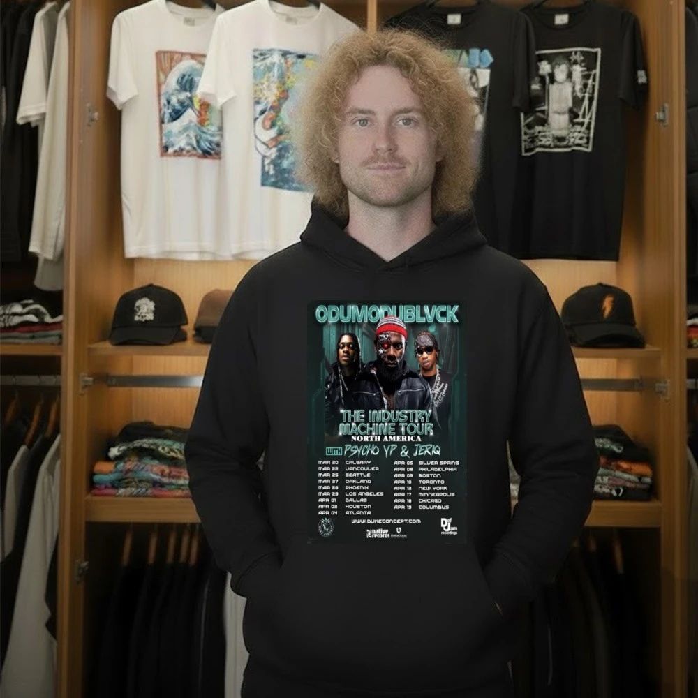 Odumodu Blvck The Industry Machine Tour North America 2026 Poster Shirt
