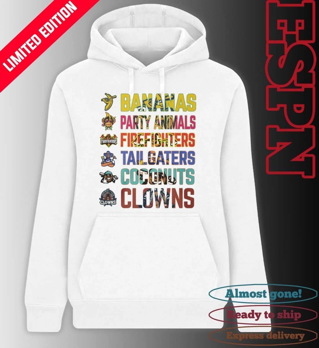 Banana Ball Party Animals Firefighters Tailgater Coconuts Clowns Shirt