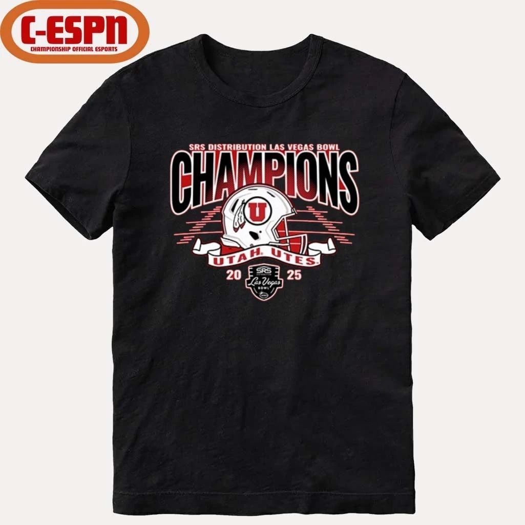 Utah Utes 2025 Las Vegas Bowl Football Champions Helmet Shirt