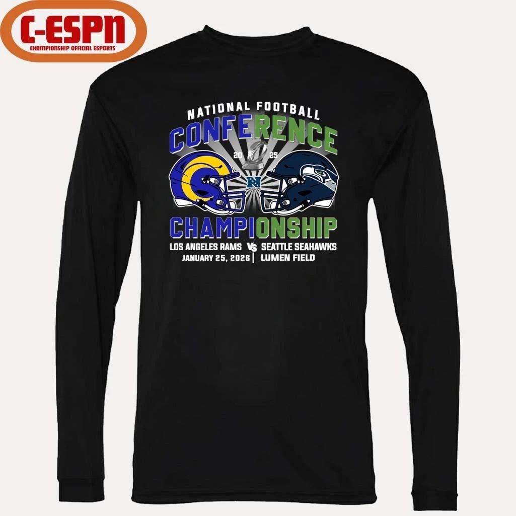 Rams Vs Seahawks NFC Conference Championship Duel Helmet T-Shirt
