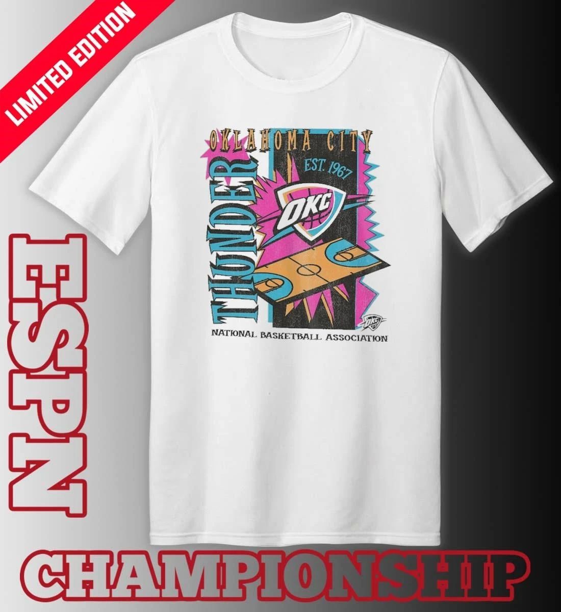 Oklahoma City Thunder NBA Neon Court Shock T-Shirt