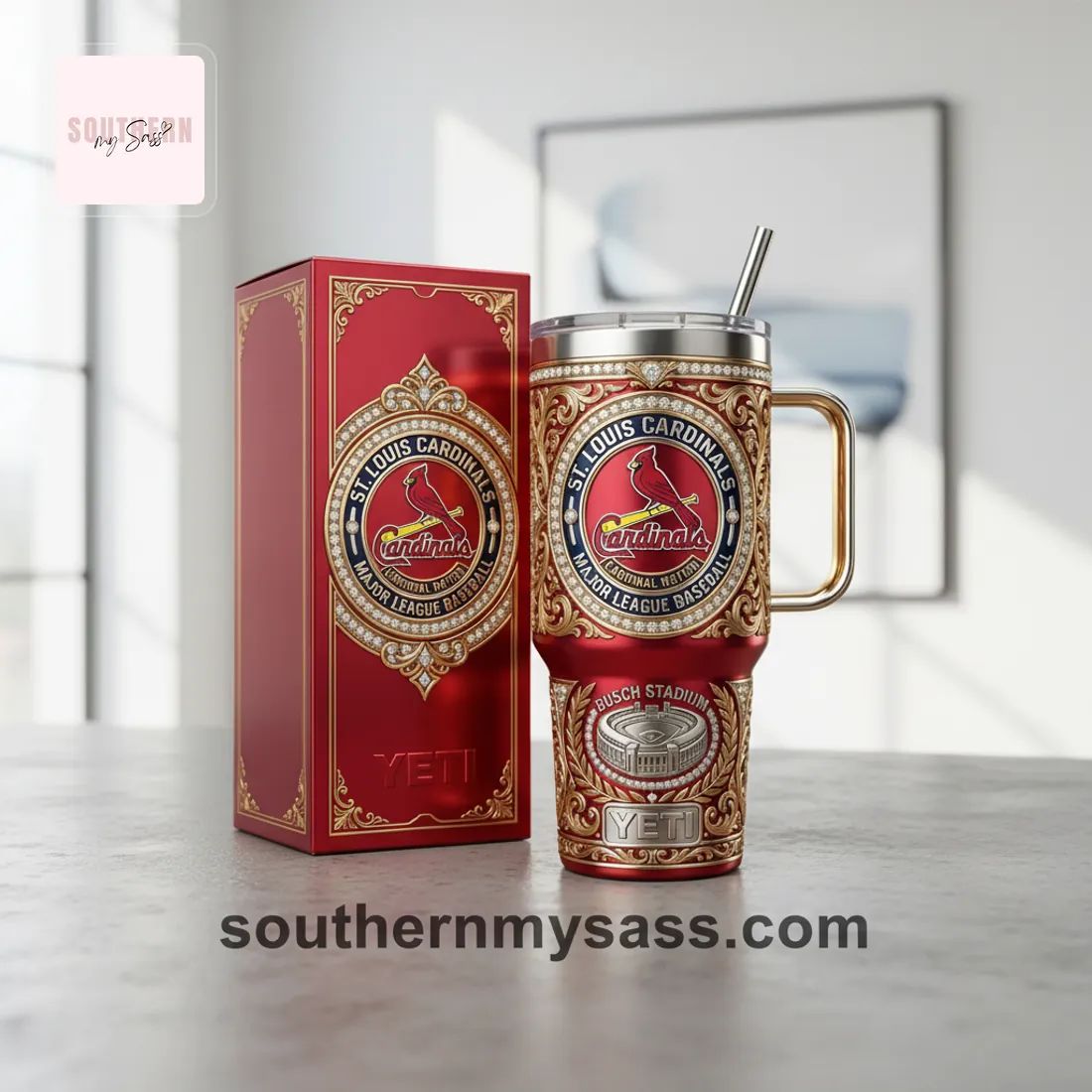 St. Louis Cardinals Busch Stadium Luxury YETI 40 oz Tumbler