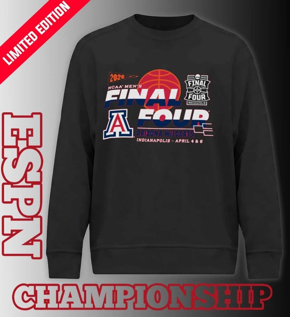 Arizona Wildcats Men’s Final Four 2026 Indianapolis April 4 & 6 Shirt