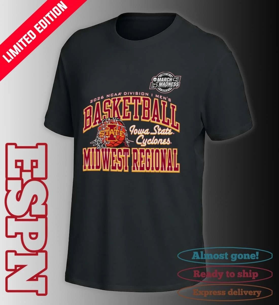 Iowa State Cyclones 2026 NCAA DI Men’s Basketball Sweet 16 – Midwest Regional T-Shirt