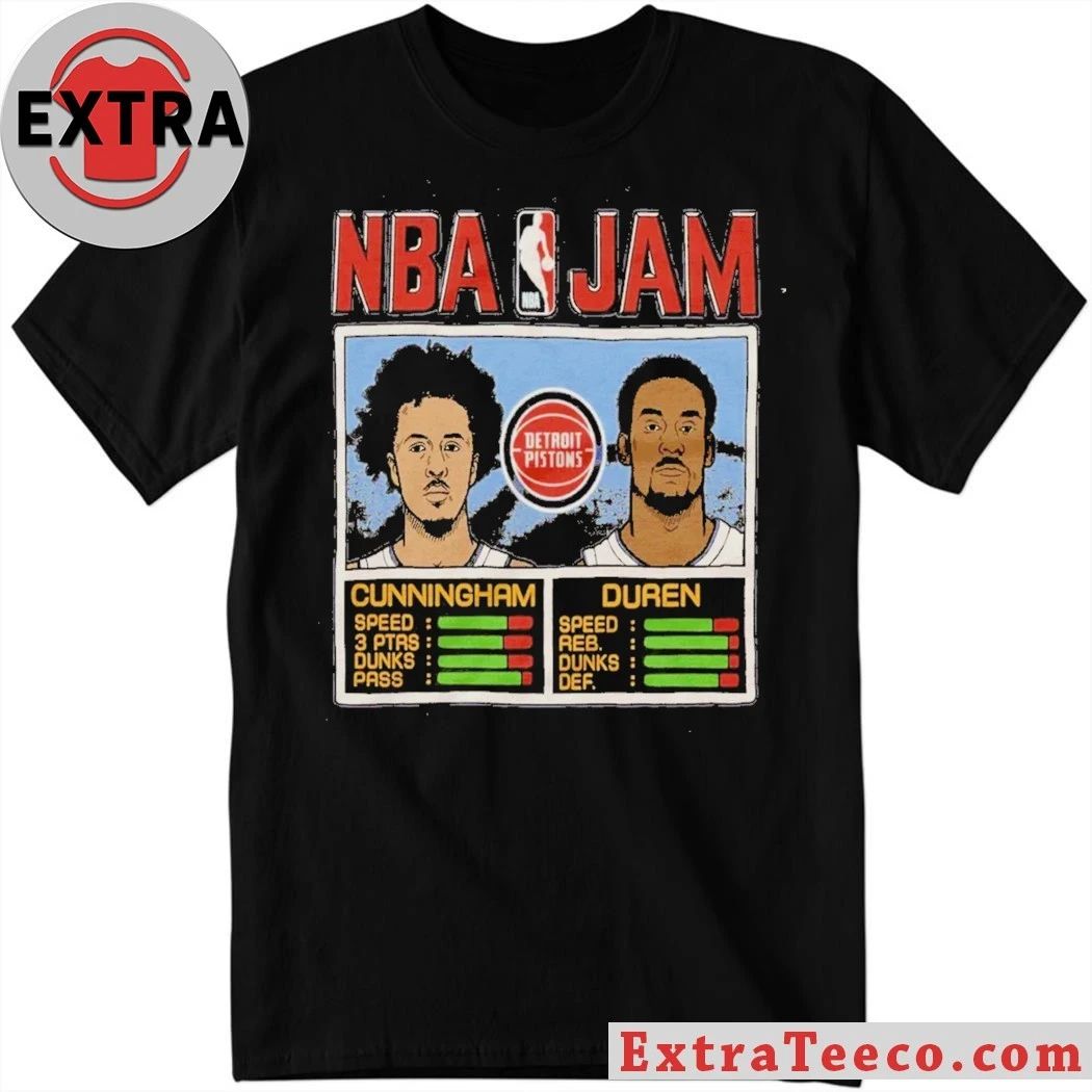 NBA Jam Pistons Cunningham And Duren Shirt