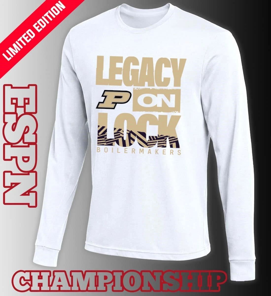 Purdue Boilermakers Basketball Legacy On Lock Bench T-Shirt