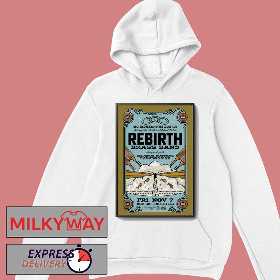 Rebirth Brass Band Nov 7 2025 Marblehead MA Poster shirt
