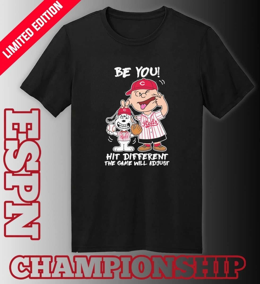The Peanuts X Cincinnati Reds Be You Hit Different The Game Will Adjust Shirt