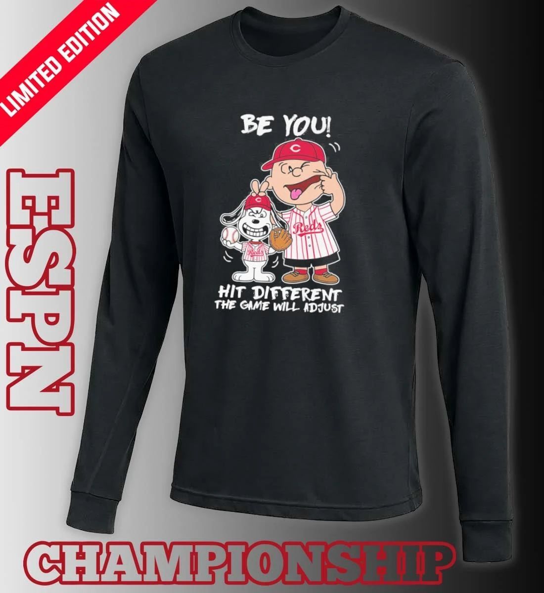 The Peanuts X Cincinnati Reds Be You Hit Different The Game Will Adjust Shirt