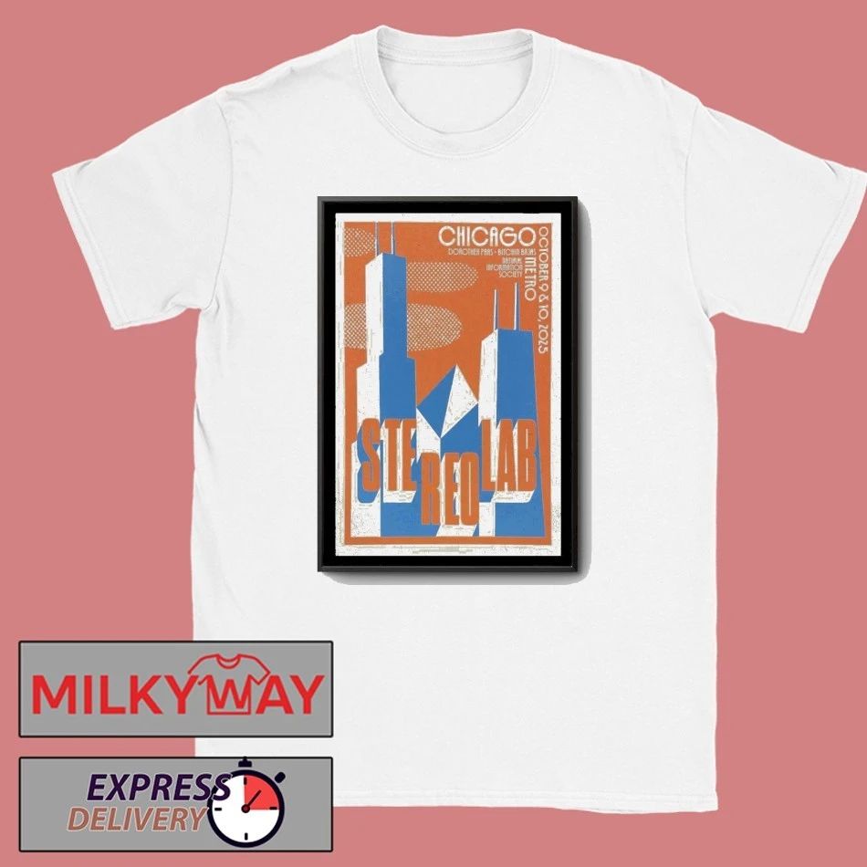Stereolab Chicago, IL 9 + 10 Oct 2025 Poster shirt