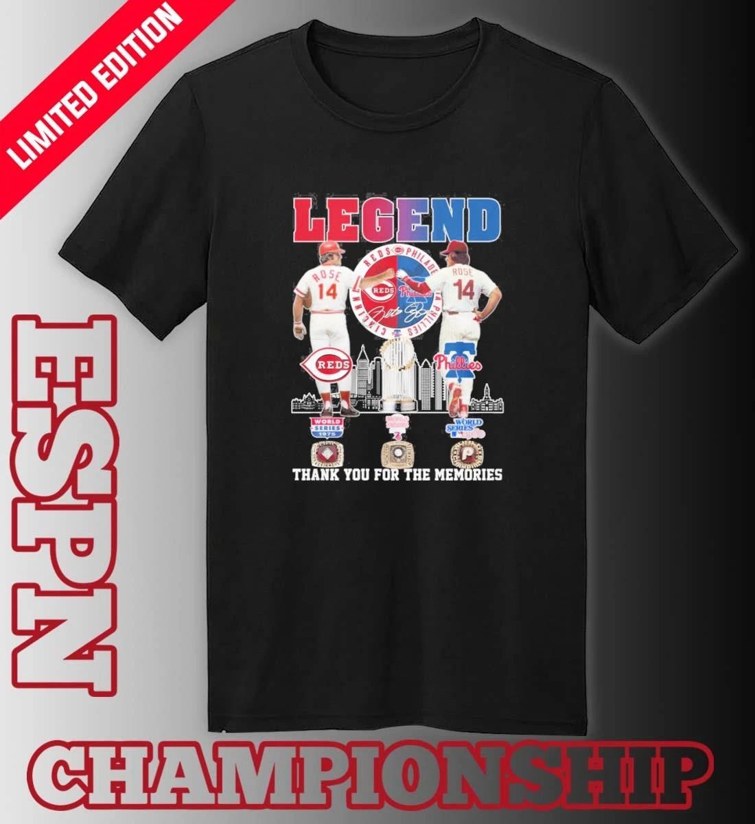Legend Pete Rose Reds And Phillies Shirt