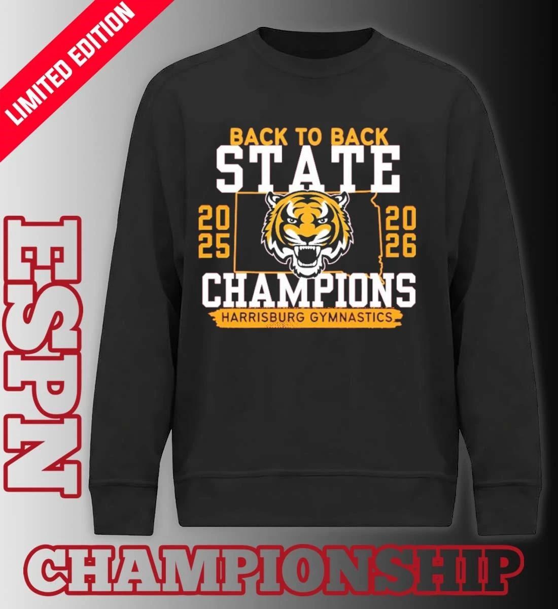 Harrisburg Gymnastics Back 2 Back State Champions Shirt