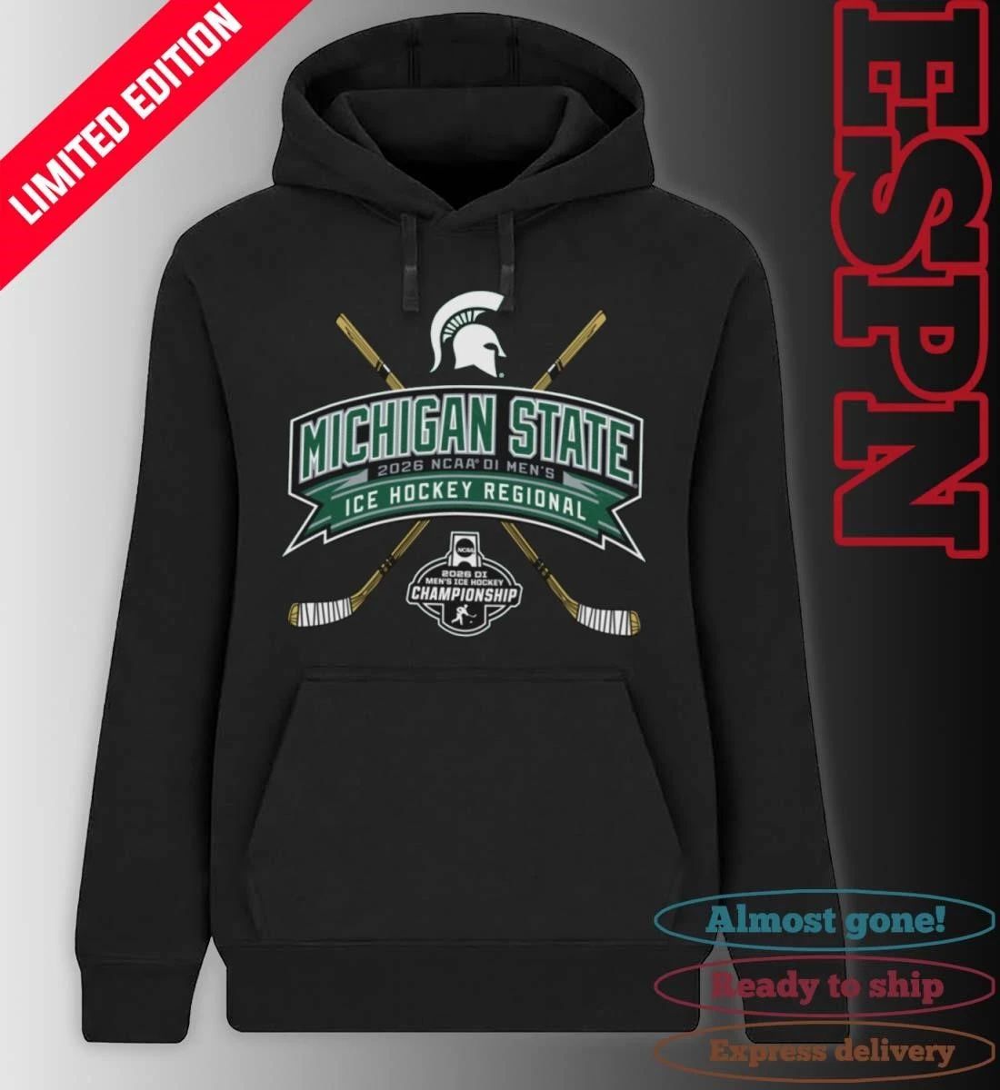 Michigan State Spartans 2026 NCAA DI Men’s Ice Hockey Regionals T-Shirt