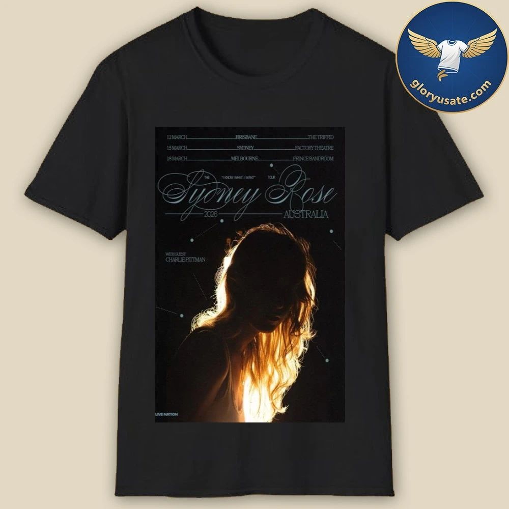 Sydney Rose Tour Australia 2026 Poster Shirt