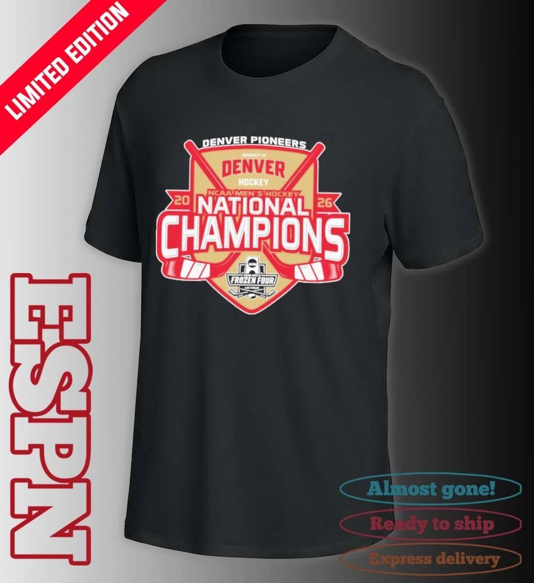 April 11 Denver Pioneers 2026 Men’s Ice Hockey National Champions Shirt
