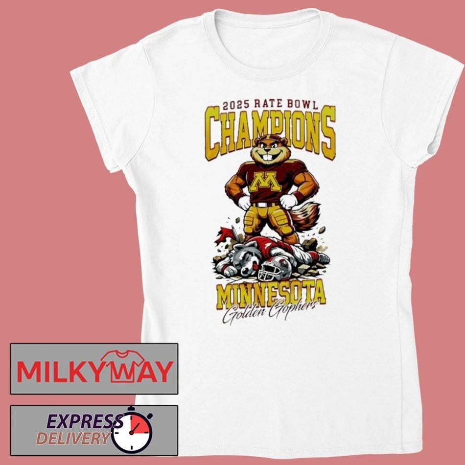 Funny 2025 Minnesota Golden Gophers NCAA Rate Bowl Champions Shirt