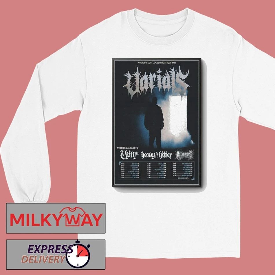 VARIALS Where The Light Leaves Release Tour 26 Poster shirt