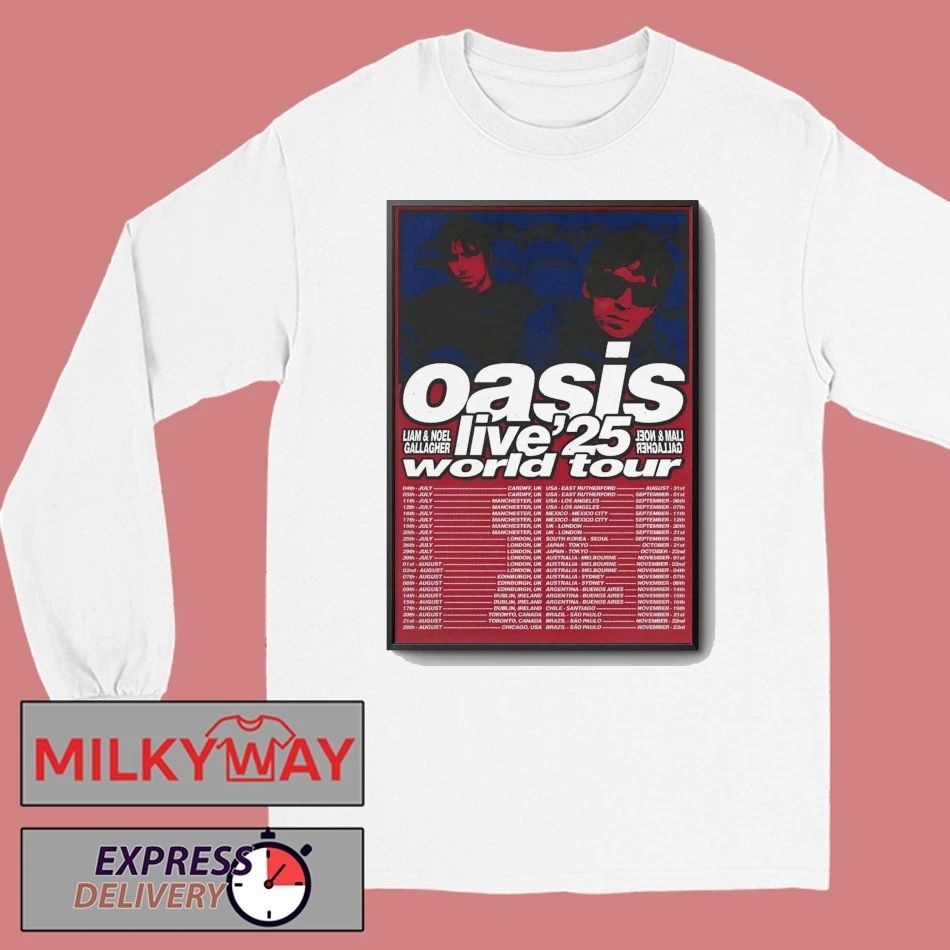 Oasis Live In 2025 World Tour Poster shirt