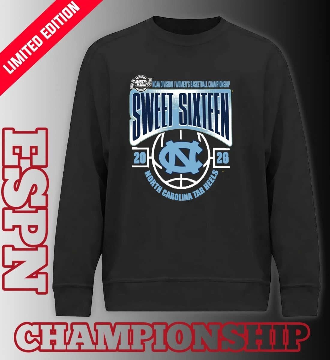 North Carolina Tar Heels Sweet 16 NCAA DI Women’s Basketball Tournament March Madness 2026 T-Shirt