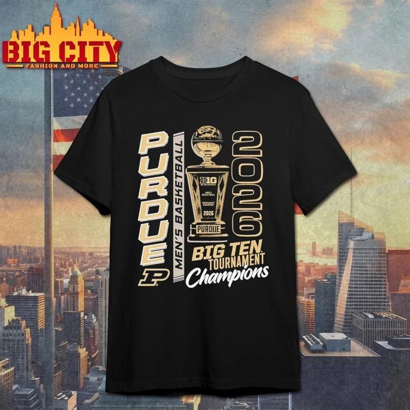 Purdue Boilermakers 2026 NCAA Men’s Baketball 2026 Big Ten Tournament Champions Trophy Shirt