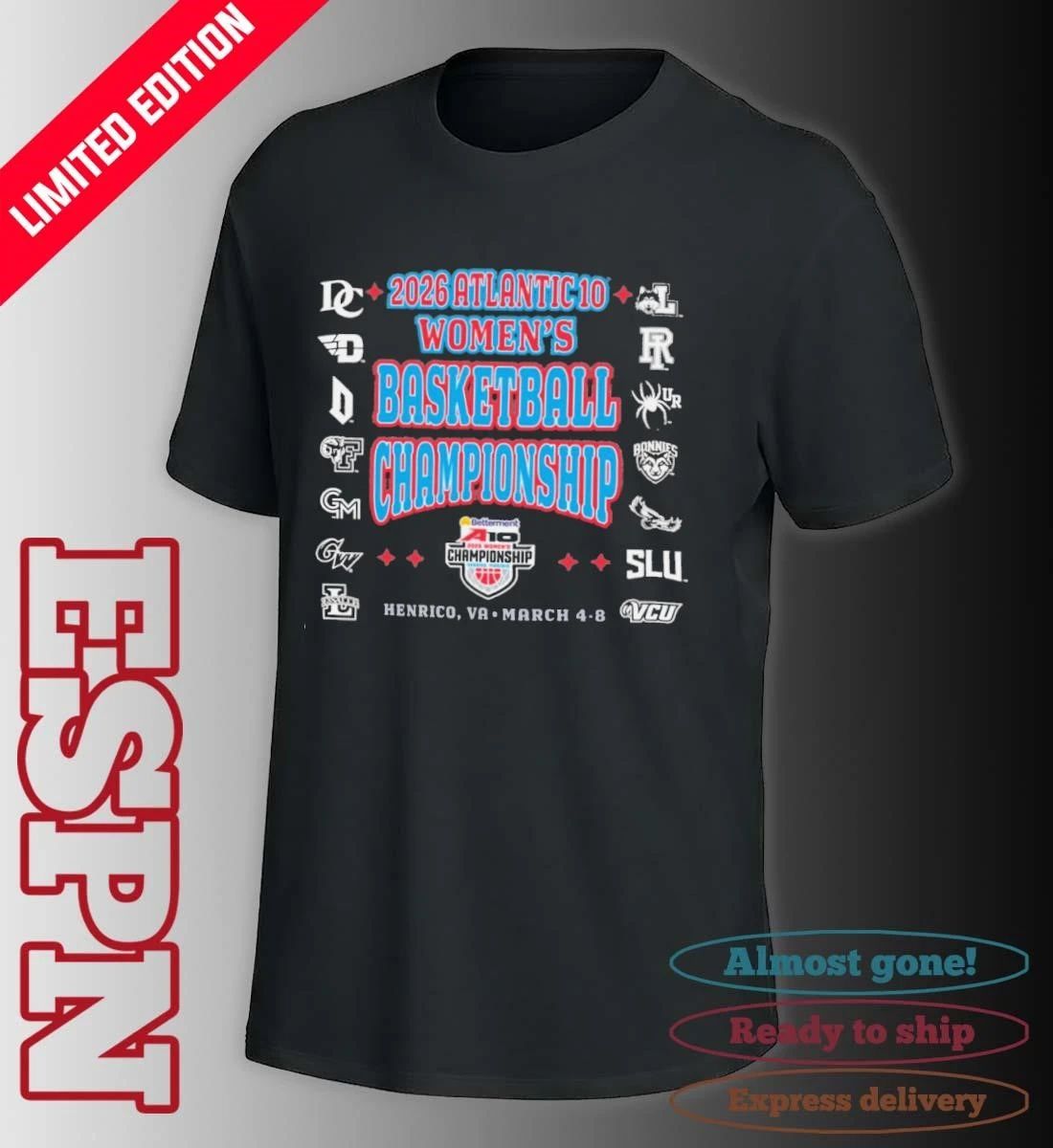 Henrico, VA 2026 A-10 Women’s Basketball Championship T-Shirt