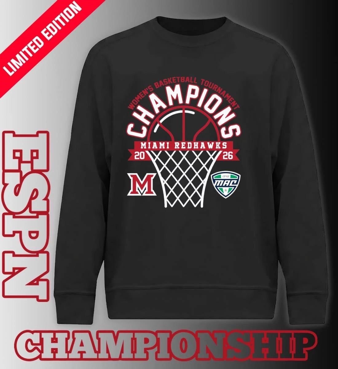 MAC Women’s Basketball Tournament Champions 2026 Miami Redhawks T-Shirt