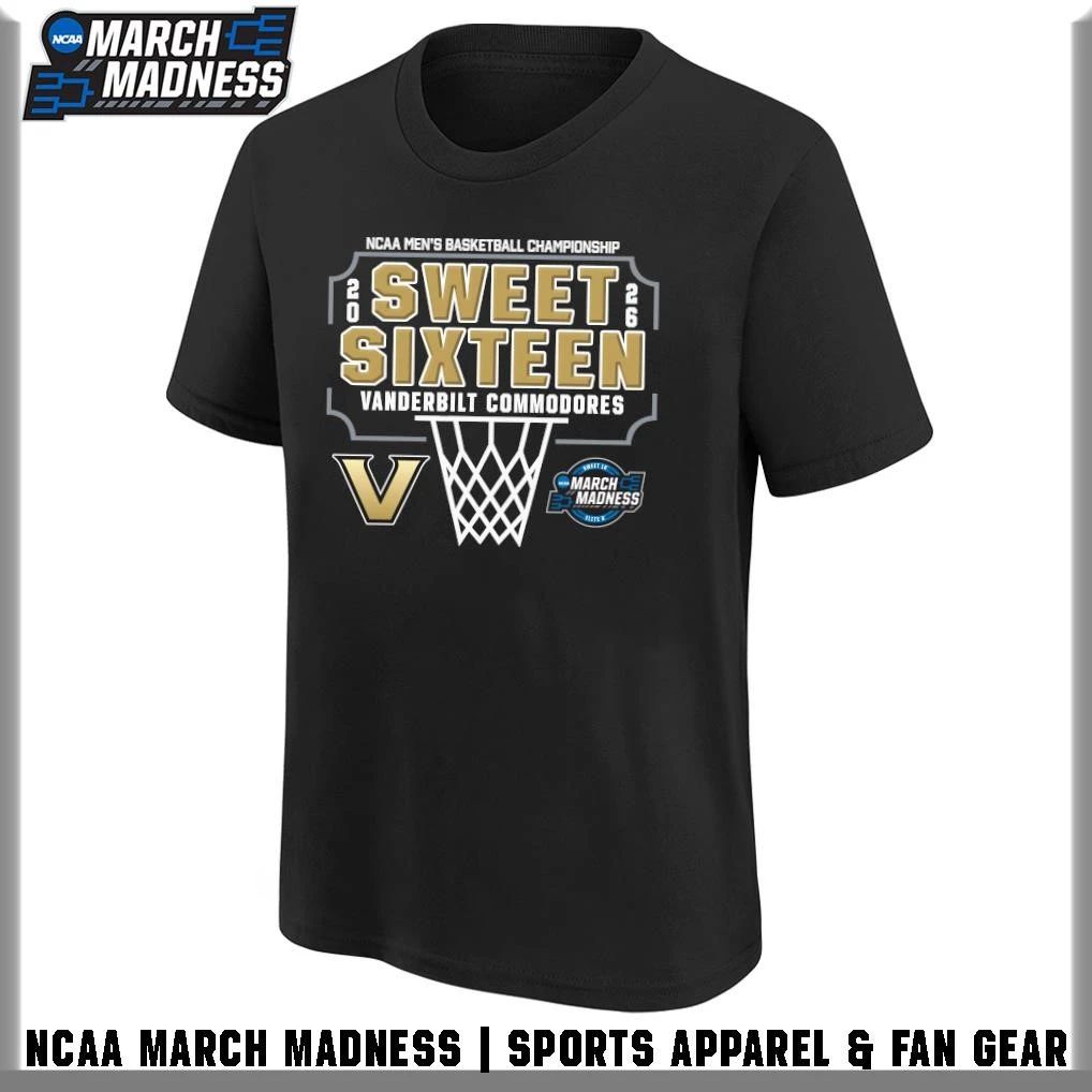 Vanderbilt Commodores 2026 NCAA Men’s Basketball Tournament March Madness Sweet Sixteen T-Shirt