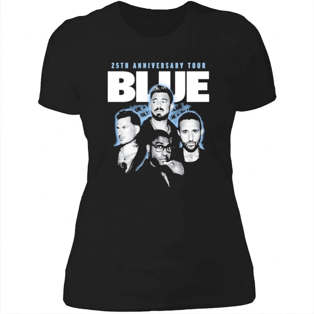 Blue 25th Anniversary Tour Photo Faded Black Shirt
