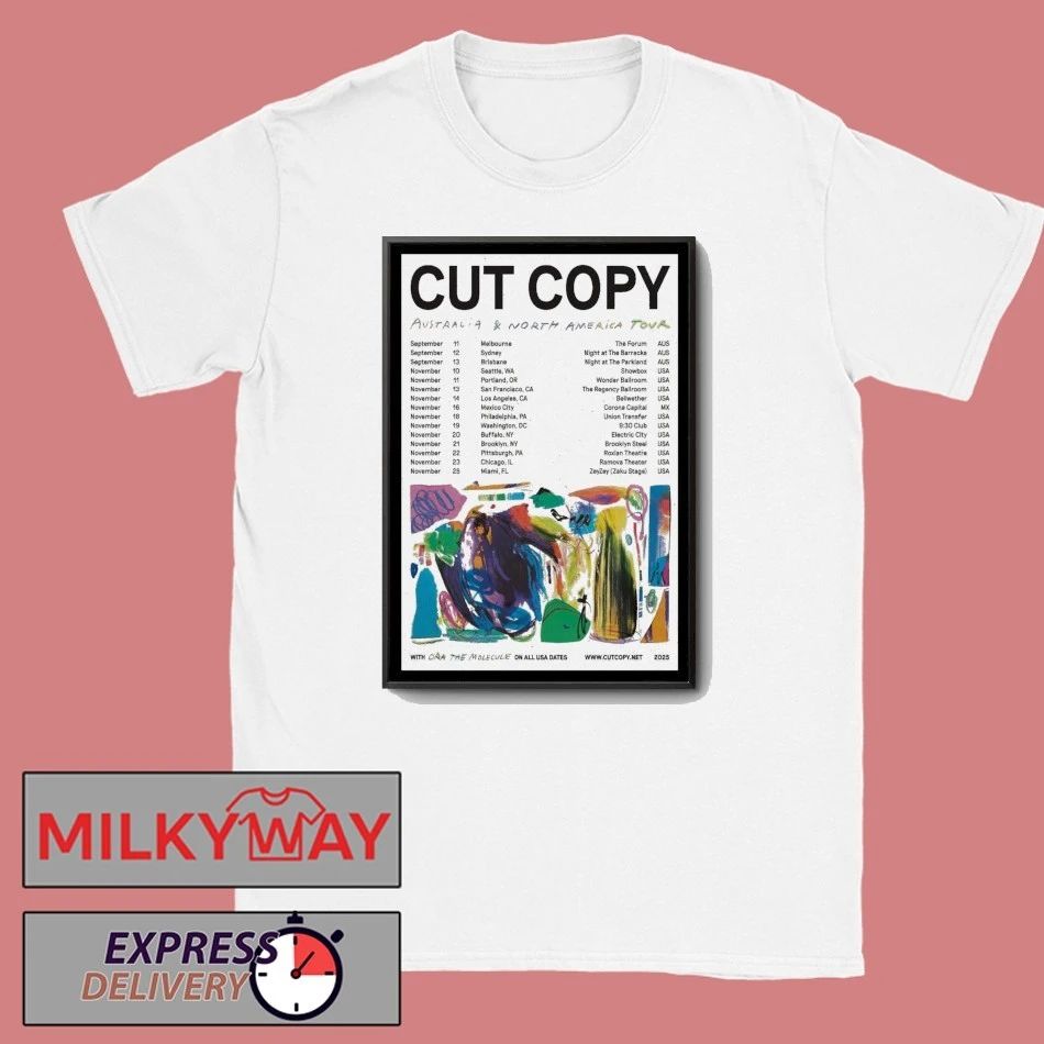 Cut Copy Australia and North America Tour 2025 Poster shirt