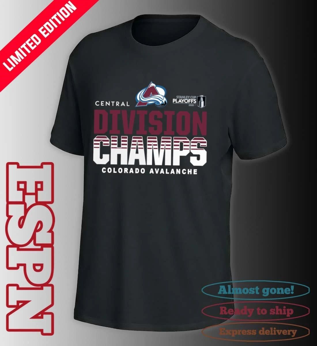 NHL Central Division Champions 2026 Colorado Avalanche Hockey T-Shirt