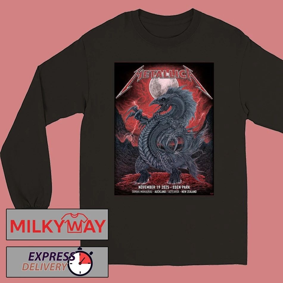 Metallica M72 Auckland Tāmaki Makaurau Poster – November 19, 2025 – Eden Park, New Zealand – Tour shirt