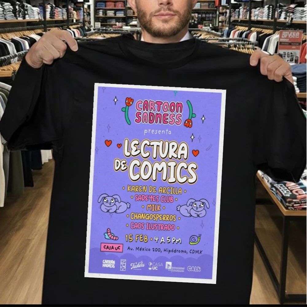 Cartoon Sadness Poster Lectura De Cómics 15 Feb 2026-Portrait – Poster Shirt