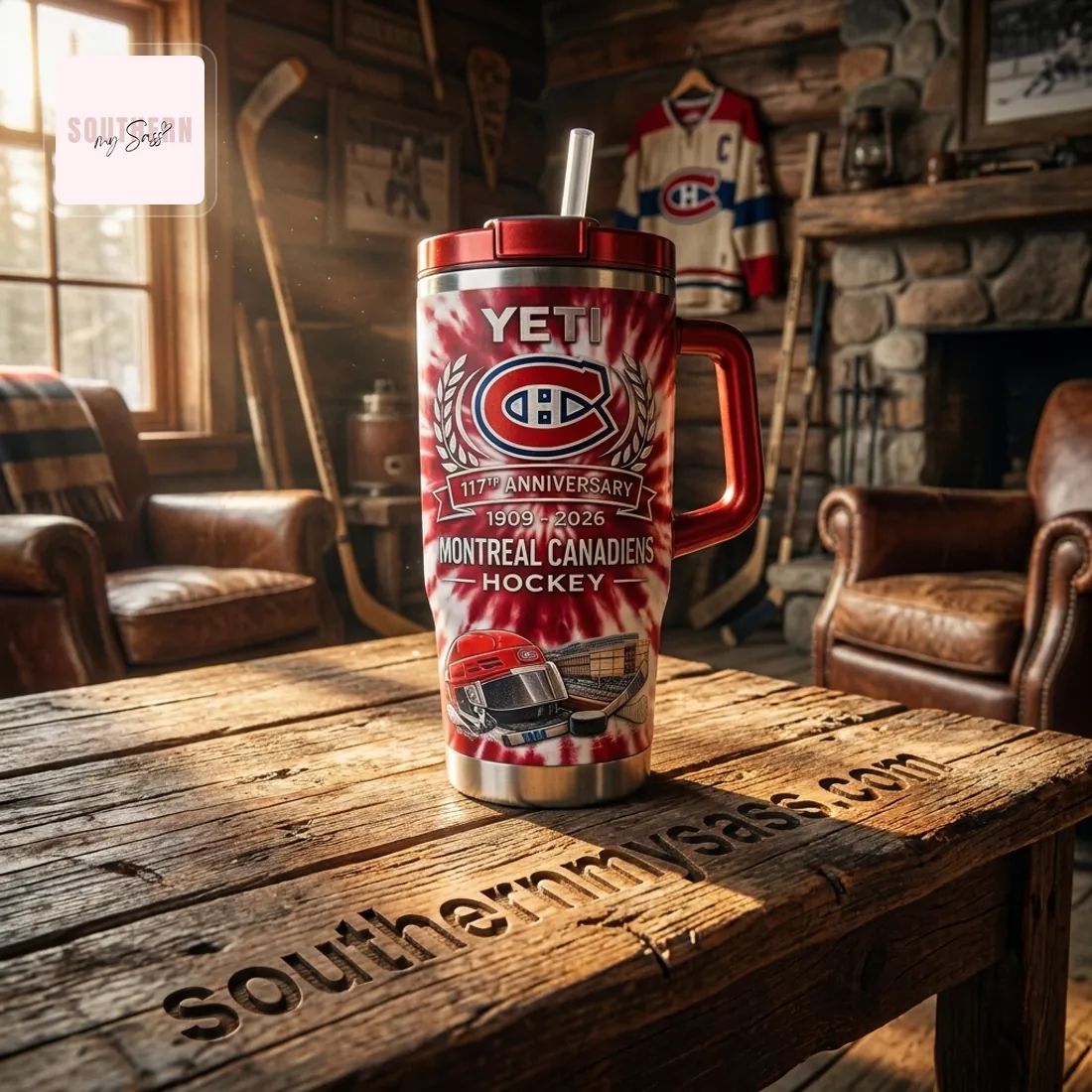 Montreal Canadiens 117th Anniversary YETI Hockey Fan Tumbler With Handle