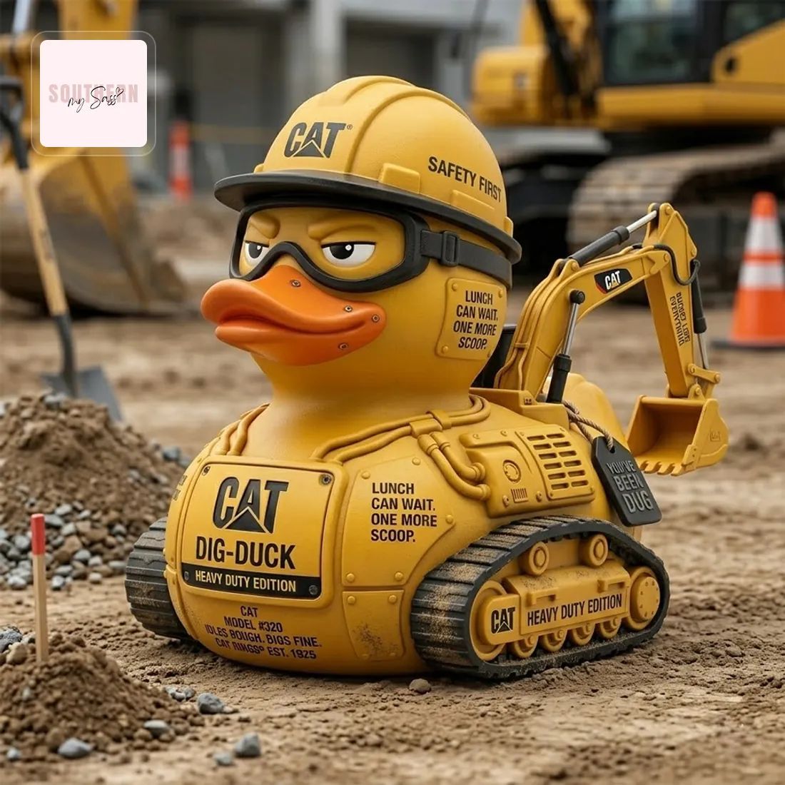 Cat Dig Duck Heavy Duty Excavator Rubber Duck